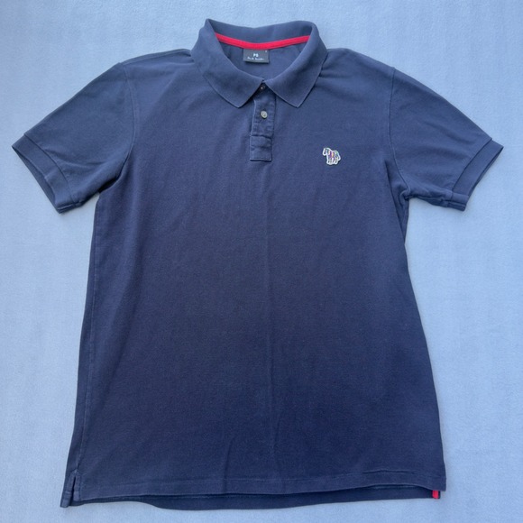PS Paul Smith Other - PS Paul Smith Navy Blue Organic Cotton Zebra Logo Polo Shirt Mens Small